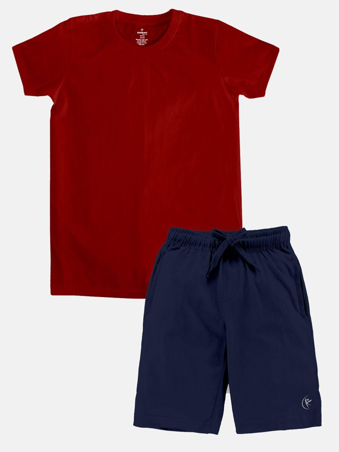 kiddopanti boys round neck pure cotton t-shirt with shorts