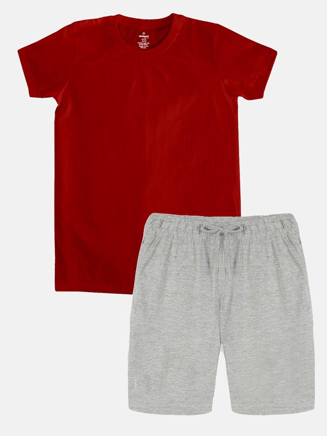 kiddopanti boys round neck pure cotton t-shirt with shorts