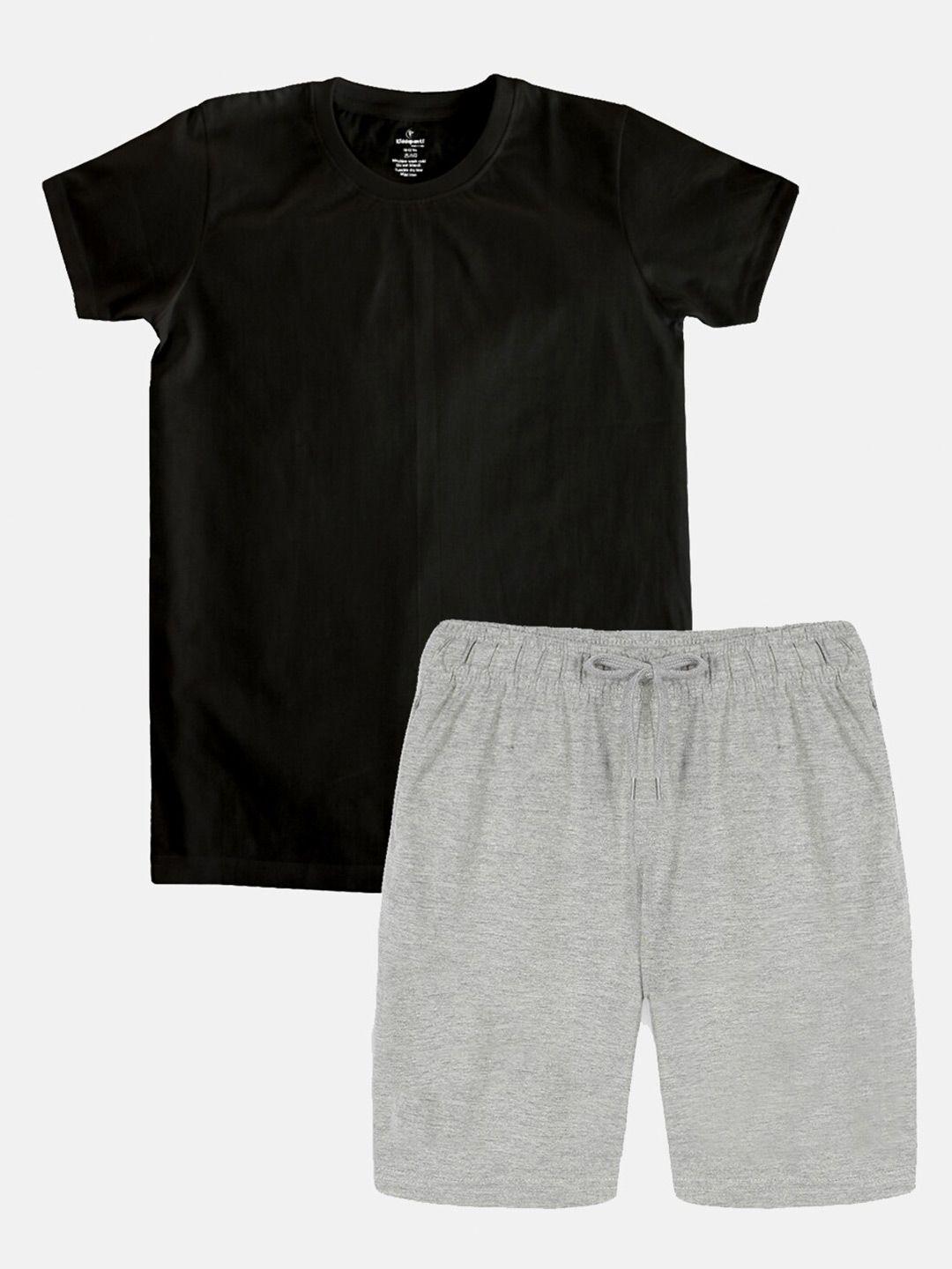 kiddopanti boys round neck short sleeves pure cotton t-shirt with shorts