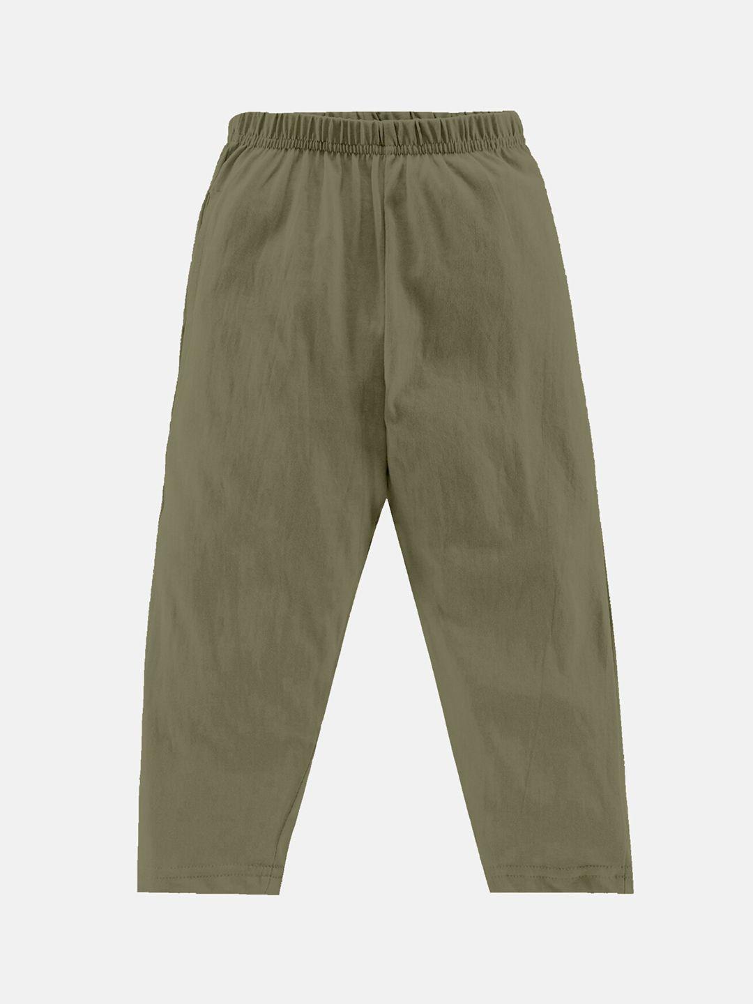 kiddopanti boys solid cotton lounge pants with single pocket
