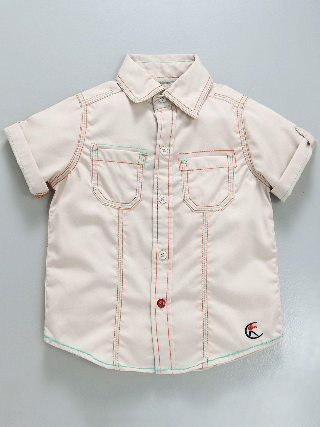 kiddopanti boys standard roll up sleeves pure cotton casual shirt