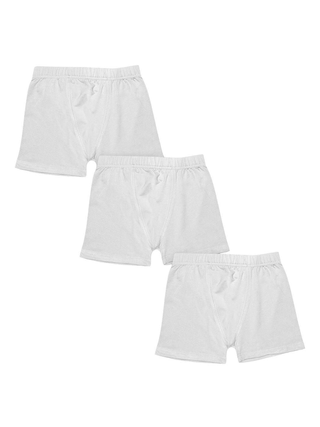 kiddopanti boys white pack of 3 solid boxers