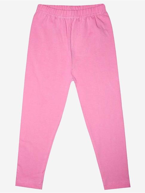 kiddopanti kids baby pink solid leggings