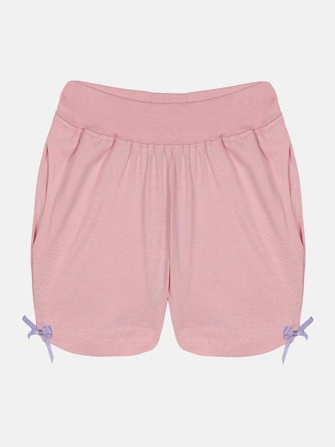 kiddopanti kids baby pink solid shorts