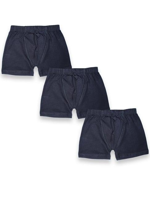 kiddopanti kids black solid boxer shorts (pack of 3)
