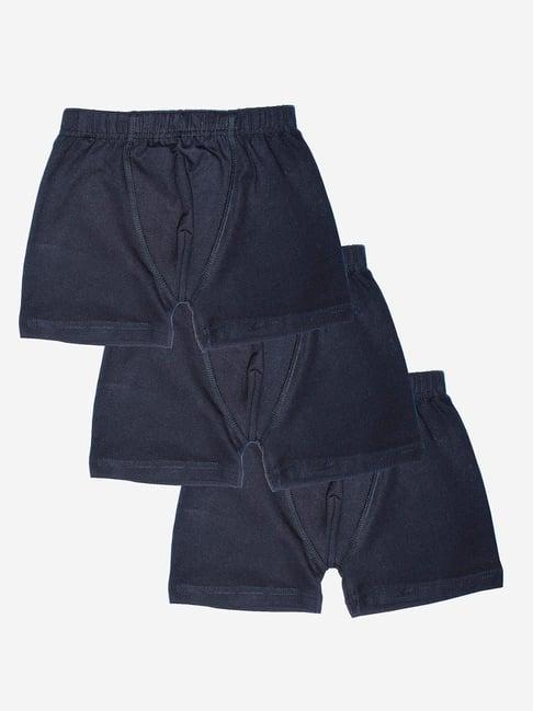 kiddopanti kids black solid boxer shorts (pack of 3)