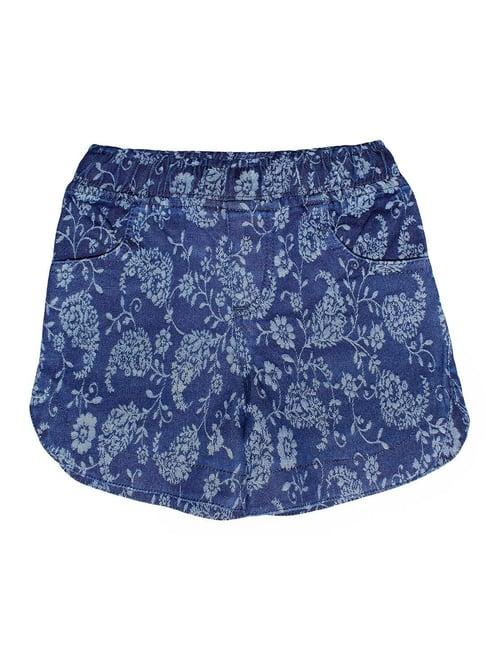 kiddopanti kids blue floral print shorts