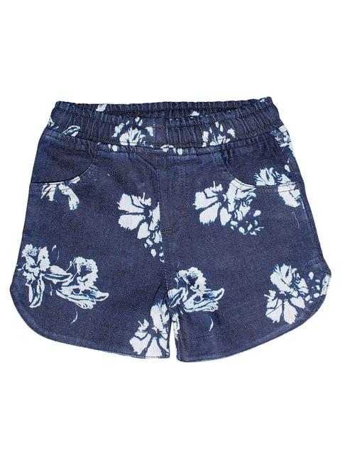 kiddopanti kids blue floral print shorts