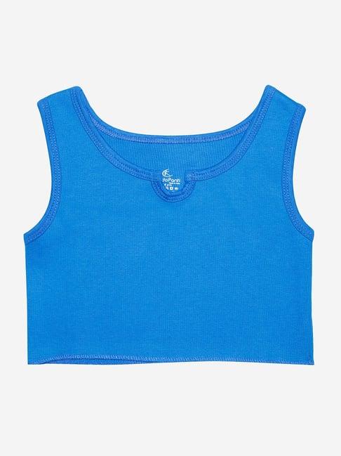 kiddopanti kids blue solid crop top