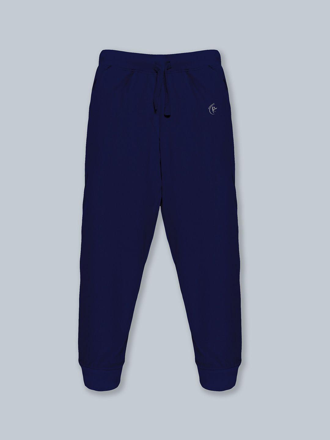 kiddopanti kids blue solid pure cotton jogger