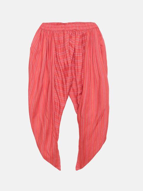 kiddopanti kids coral self design harem pants