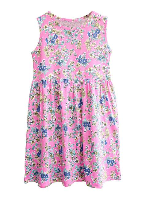 kiddopanti kids fuchsia floral print dress