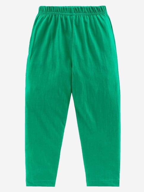 kiddopanti kids green solid pyjamas