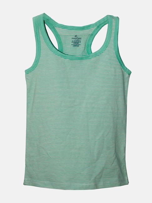 kiddopanti kids green striped tank top