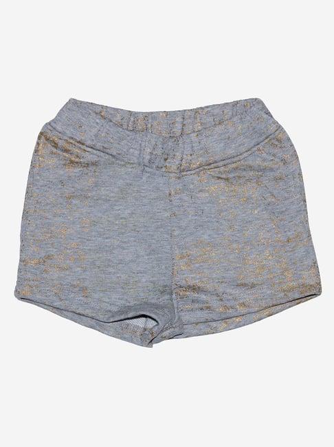 kiddopanti kids grey melange textured shorts