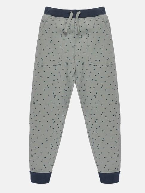 kiddopanti kids grey printed trackpants