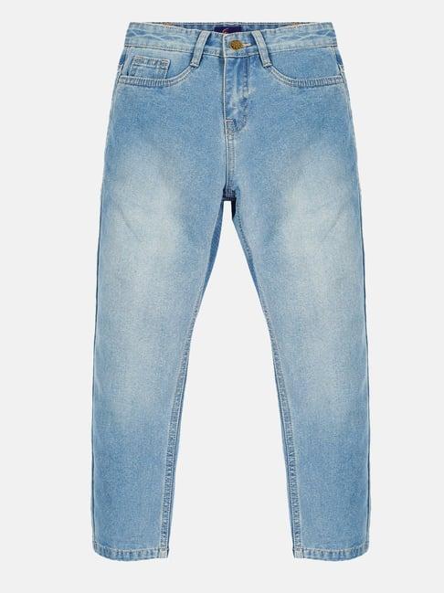 kiddopanti kids light blue solid jeans