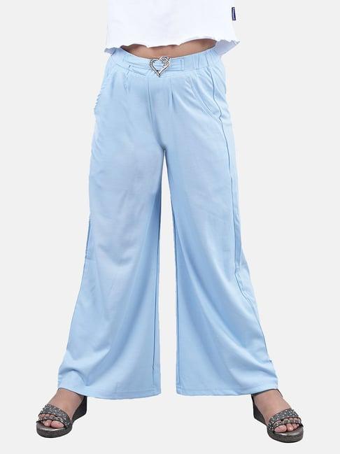 kiddopanti kids light blue solid pants