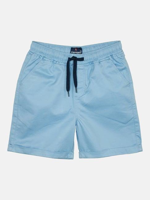 kiddopanti kids light blue solid shorts