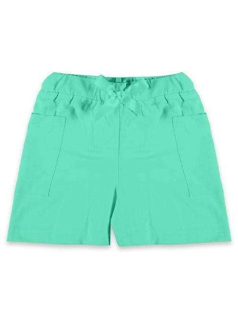 kiddopanti kids mint green solid shorts