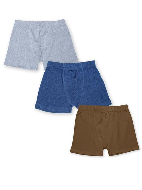 kiddopanti kids multicolor solid boxer shorts (pack of 3)