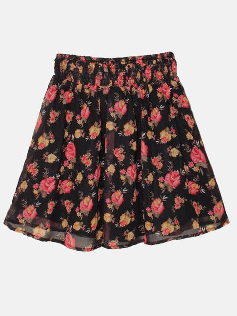 kiddopanti kids navy floral print skirt