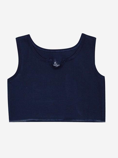 kiddopanti kids navy solid crop top