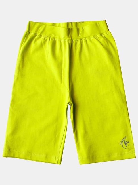 kiddopanti kids neon green logo cycling shorts