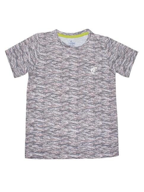 kiddopanti kids pink & grey printed t-shirt