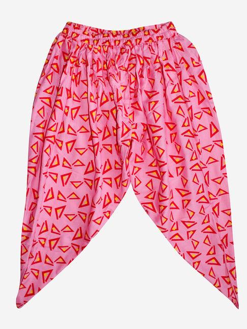 kiddopanti kids pink printed harem pants