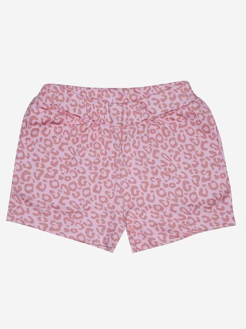 kiddopanti kids pink printed shorts