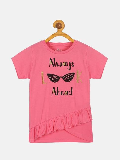 kiddopanti kids pink printed t-shirt