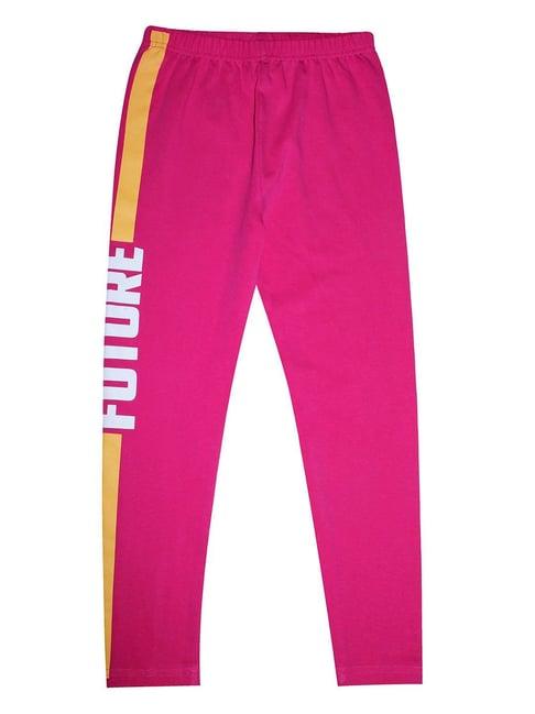 kiddopanti kids pink solid leggings