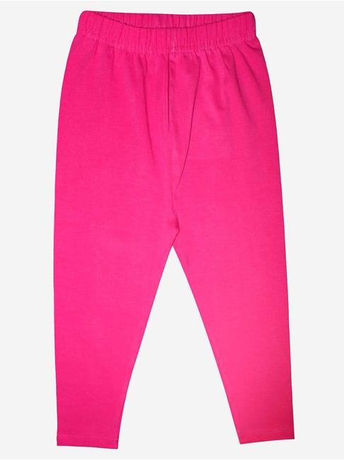 kiddopanti kids pink solid leggings