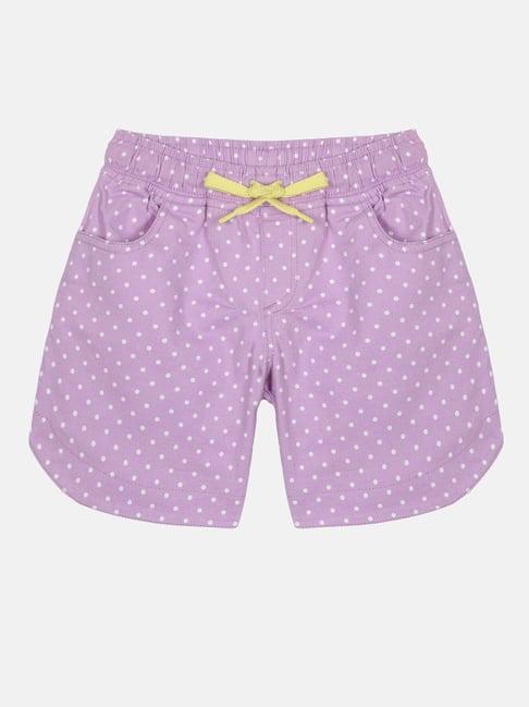 kiddopanti kids purple printed shorts