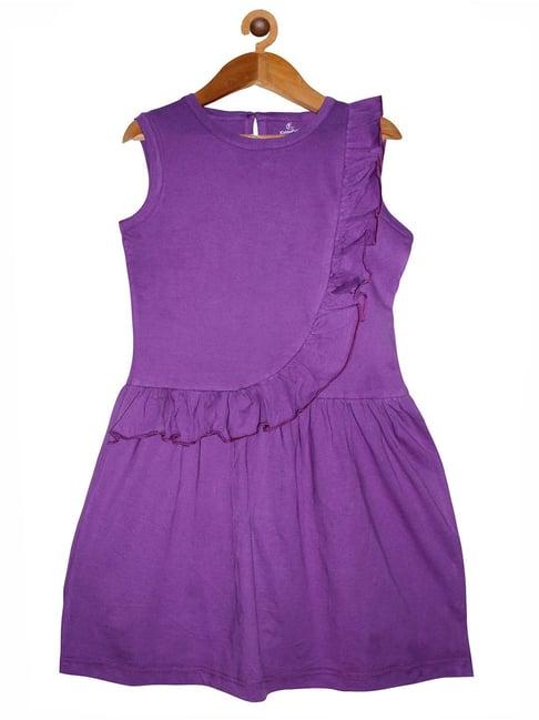 kiddopanti kids purple solid dress