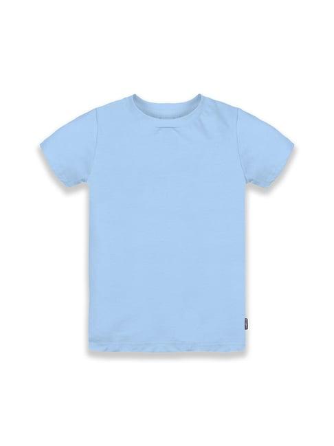 kiddopanti kids sky blue solid t-shirt