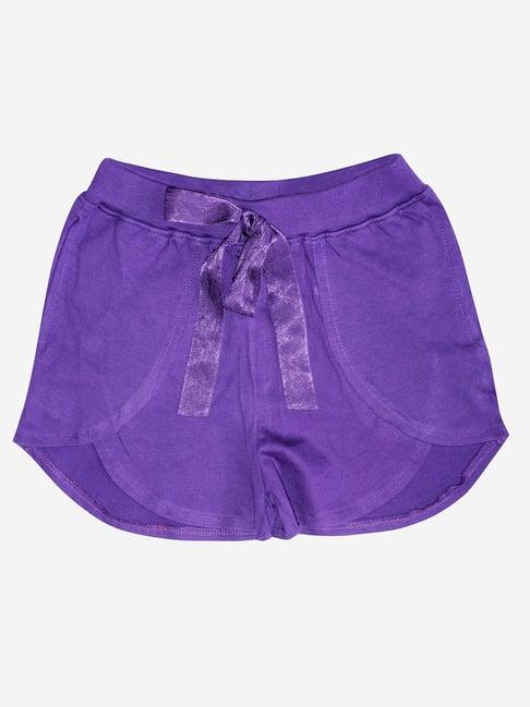 kiddopanti kids violet solid shorts