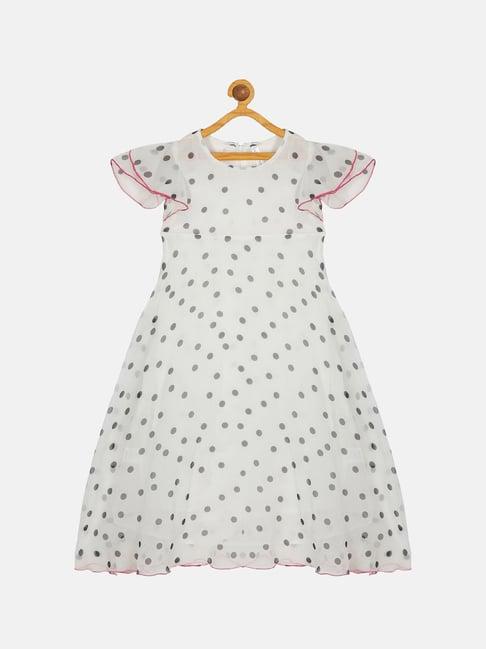 kiddopanti kids white polka dot dress