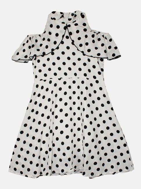 kiddopanti kids white printed dress