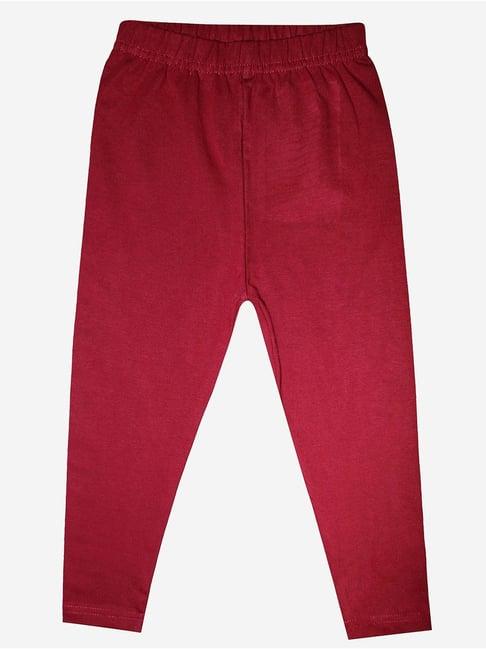 kiddopanti kids wine solid leggings