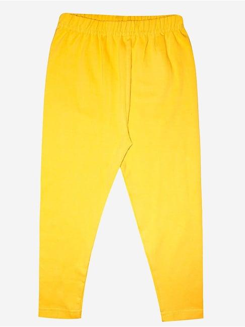 kiddopanti kids yellow solid leggings