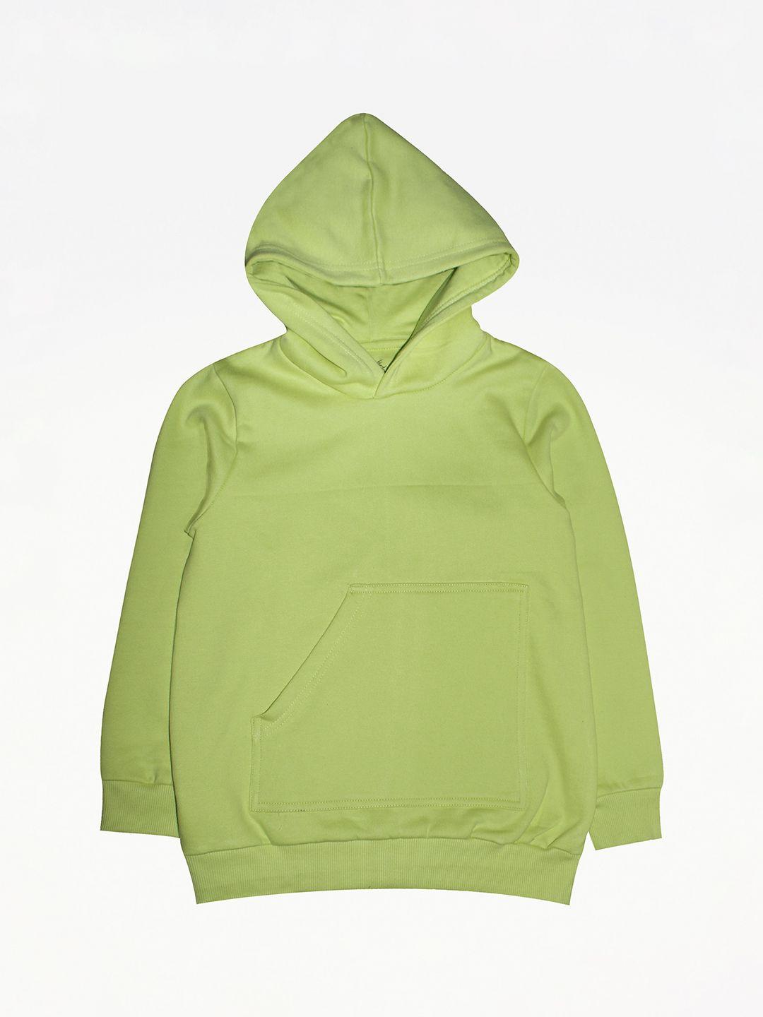 kiddopanti unisex kids green hooded pure cotton sweatshirt