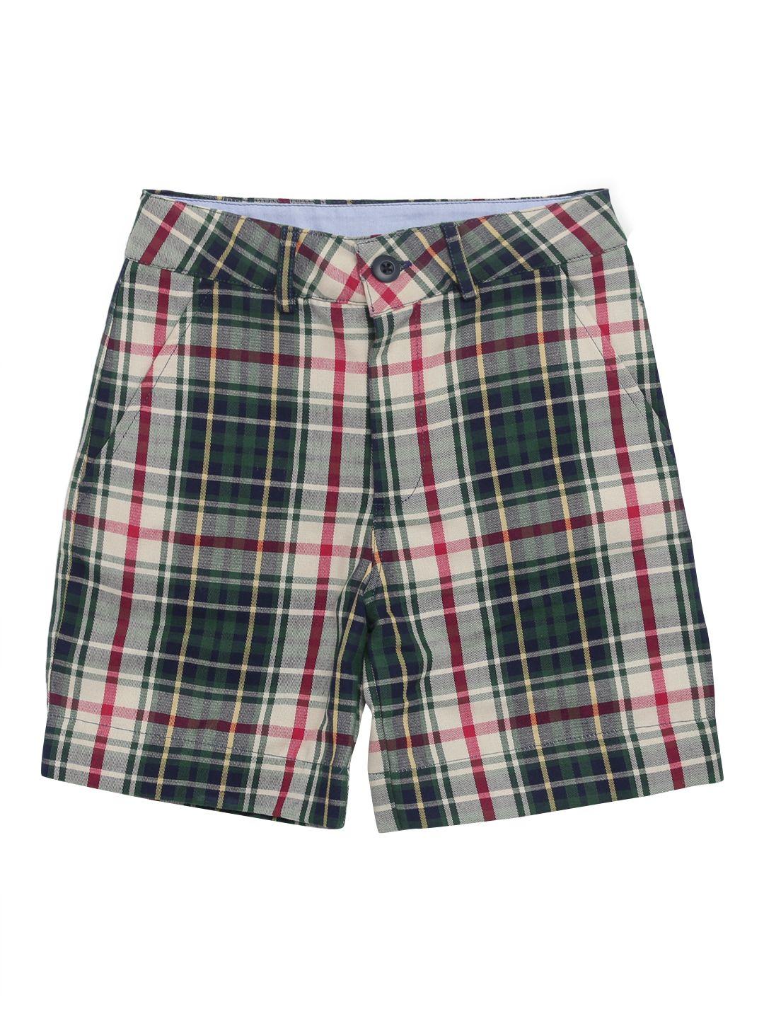 kidklo boys multicoloured checked regular fit regular shorts