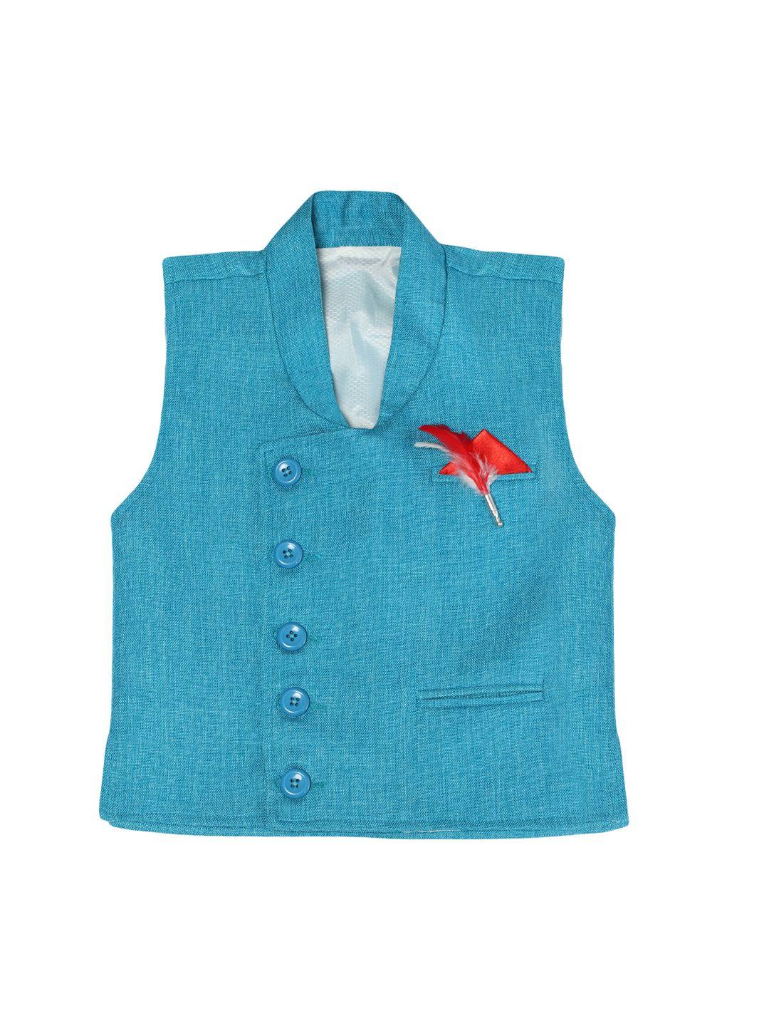 kidling boys  turquoise blue solid waistcoat