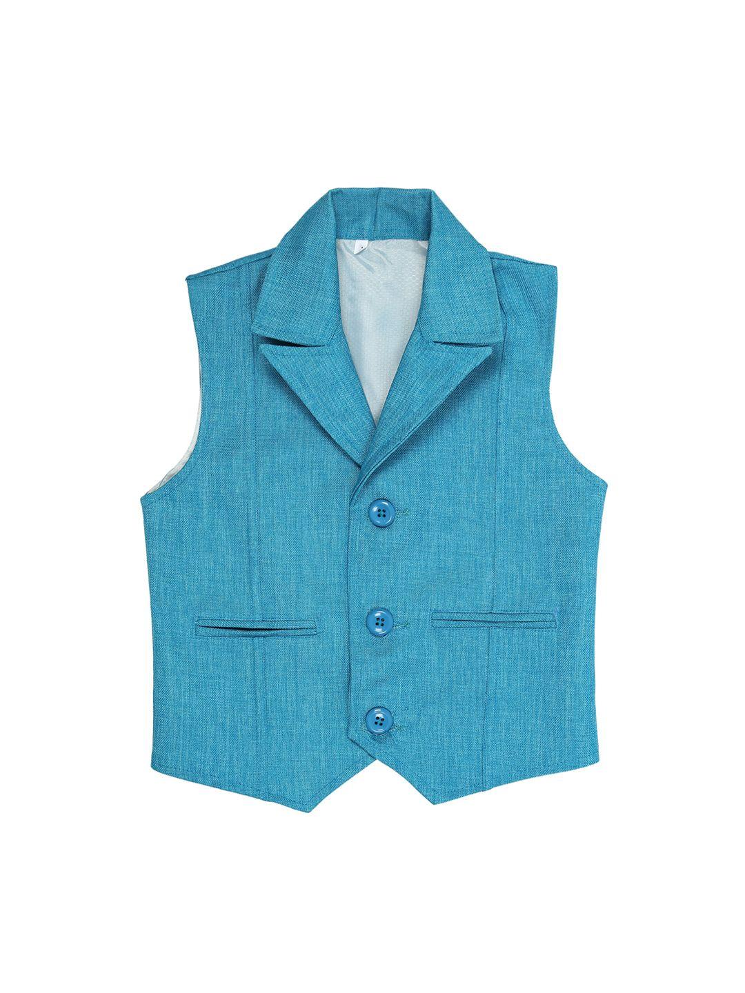 kidling boys turquoise blue solid waistcoat