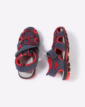 kids casual flat sandals with velcro closure