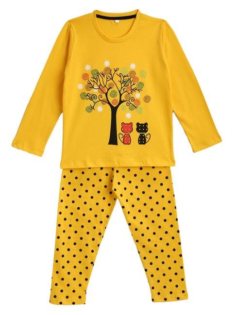 kids-craft-yellow-printed-t-shirt-with-pyjamas