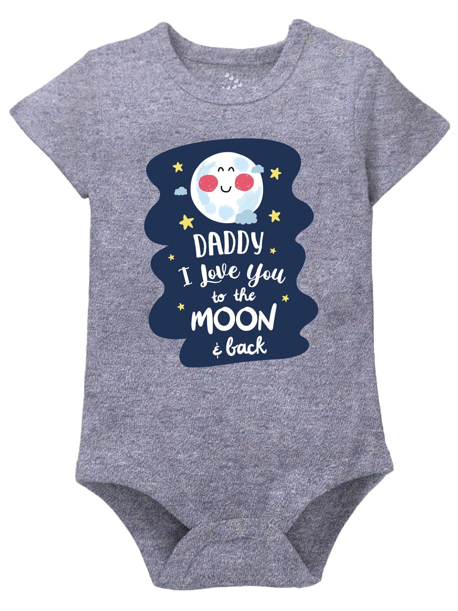 kids daddy i love you to the moon & back printed cotton onesie