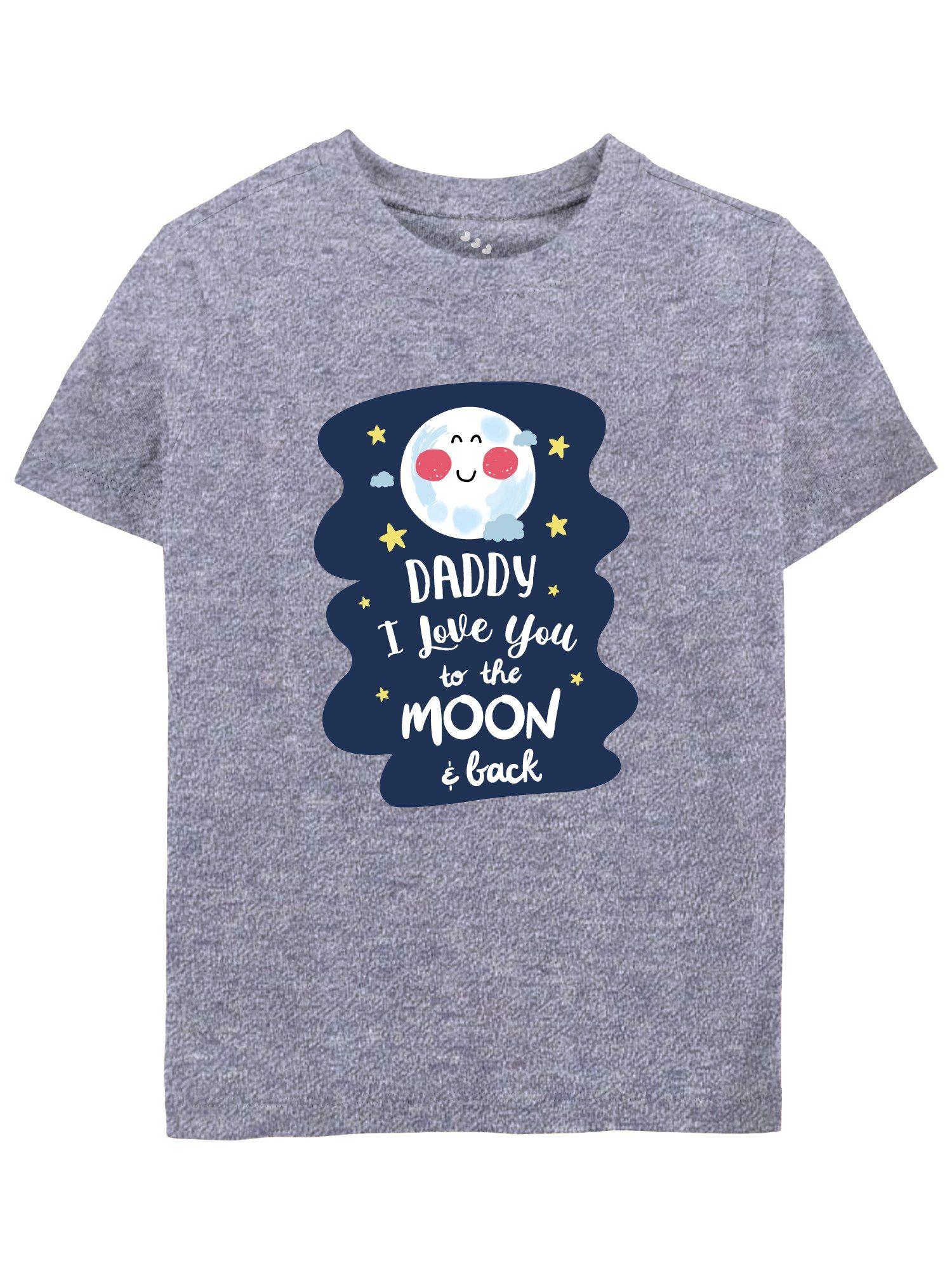 kids daddy i love you to the moon & back printed cotton t-shirt